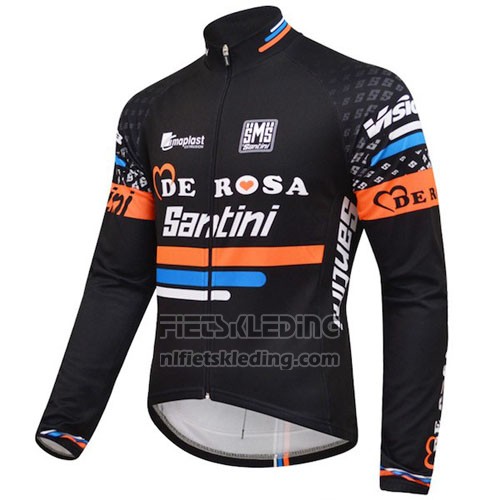 2015 Fietskleding DE Rose Zwart en Oranje Lange Mouwen en Koersbroek